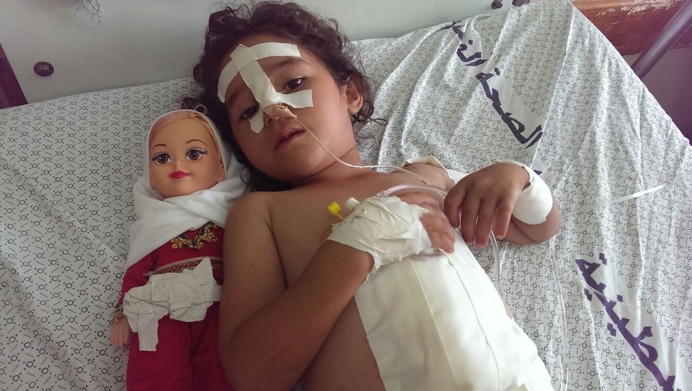 Shaymaa_al-Masri,_five_years_old,_at_a-Shifaa_Hospital